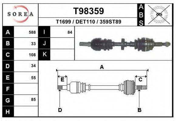 EAI T98359 Приводной вал