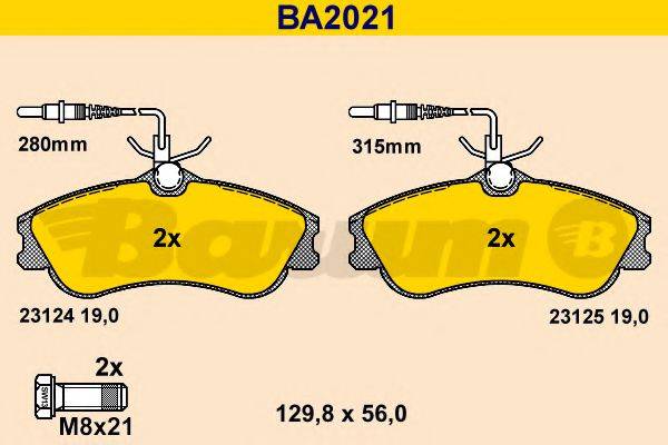 BARUM BA2021 Комплект тормозных колодок, дисковый тормоз