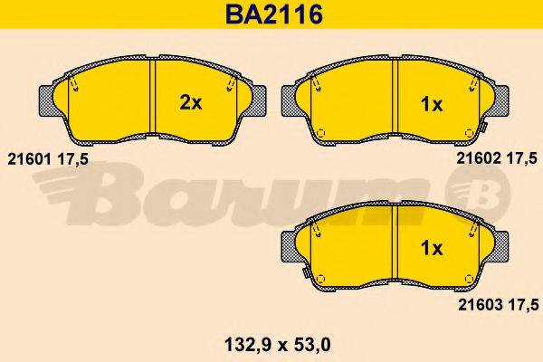 BARUM BA2116 Комплект тормозных колодок, дисковый тормоз