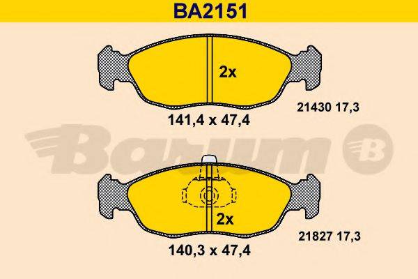 BARUM BA2151 Комплект тормозных колодок, дисковый тормоз