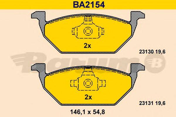 BARUM BA2154 Комплект тормозных колодок, дисковый тормоз