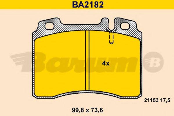 BARUM BA2182 Комплект тормозных колодок, дисковый тормоз