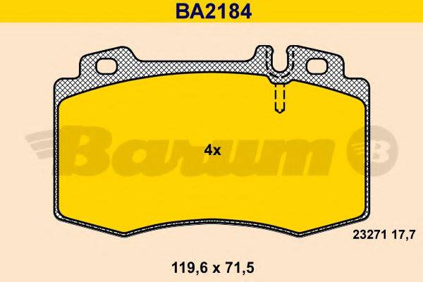 BARUM BA2184 Комплект тормозных колодок, дисковый тормоз