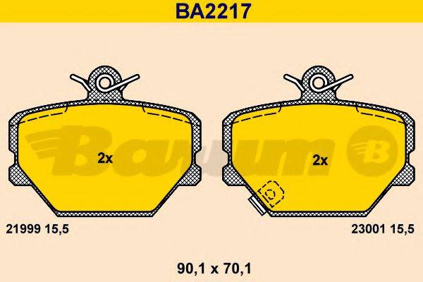 BARUM BA2217 Комплект тормозных колодок, дисковый тормоз