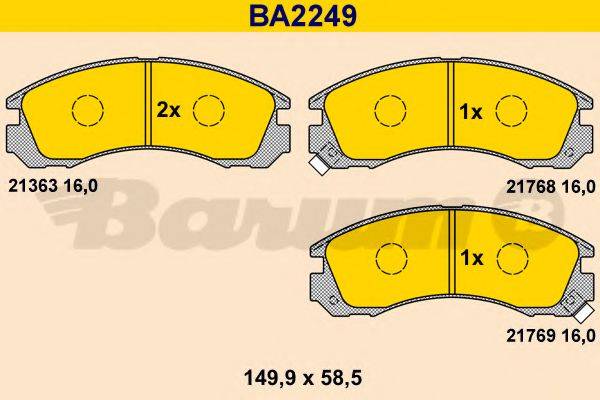 BARUM BA2249 Комплект тормозных колодок, дисковый тормоз
