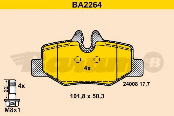 BARUM BA2264 Комплект тормозных колодок, дисковый тормоз