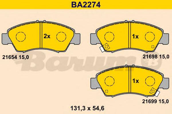 BARUM BA2274 Комплект тормозных колодок, дисковый тормоз