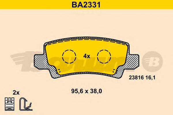 BARUM BA2331 Комплект тормозных колодок, дисковый тормоз