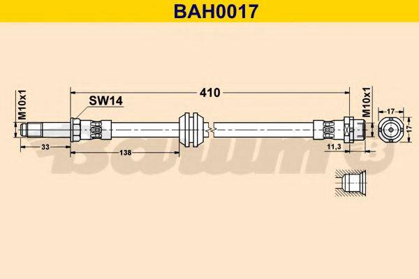 BARUM BAH0017 Тормозной шланг