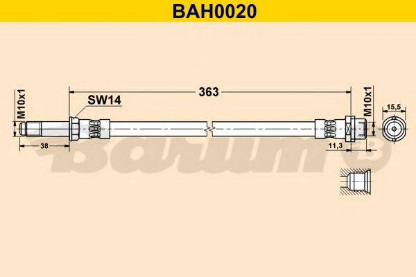 BARUM BAH0020 Тормозной шланг