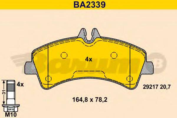 BARUM BA2339 Комплект тормозных колодок, дисковый тормоз