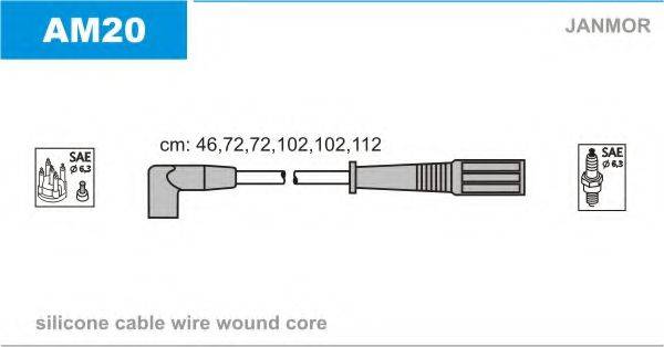 JANMOR AM20 Комплект проводов зажигания