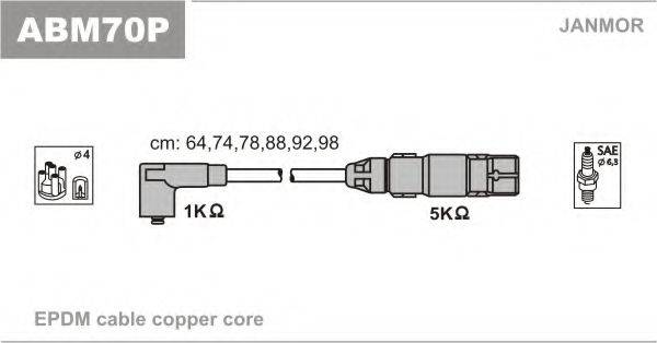 JANMOR ABM70P Комплект проводов зажигания