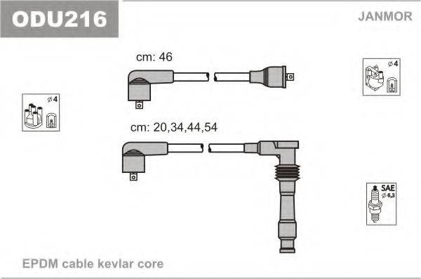 JANMOR ODU216 Комплект проводов зажигания