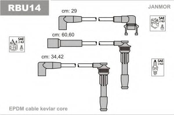 JANMOR RBU14 Комплект проводов зажигания