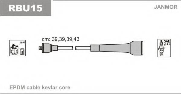 JANMOR RBU15 Комплект проводов зажигания