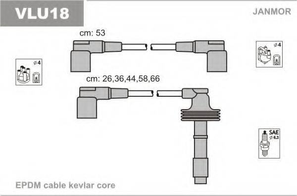 JANMOR VLU18 Комплект проводов зажигания