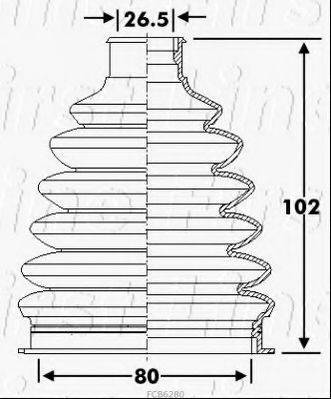 FIRST LINE FCB6280 Пыльник, приводной вал
