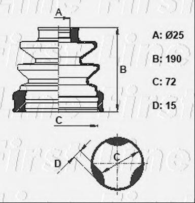 FIRST LINE FCB6348 Пыльник, приводной вал