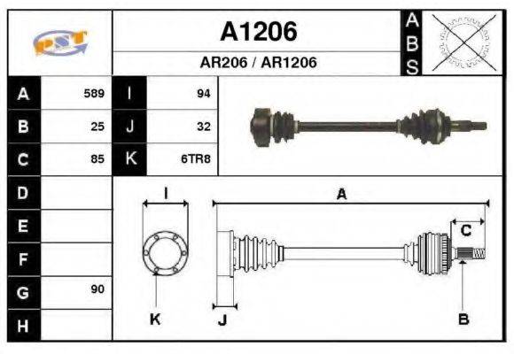 SNRA A1206 Приводной вал