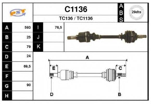 SNRA C1136 Приводной вал