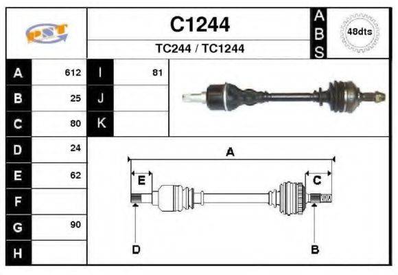 SNRA C1244 Приводной вал