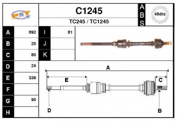 SNRA C1245 Приводной вал
