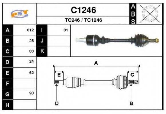 SNRA C1246 Приводной вал