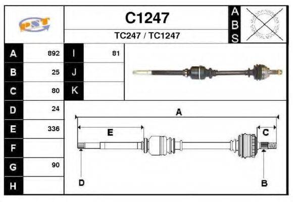 SNRA C1247 Приводной вал