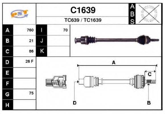 SNRA C1639 Приводной вал