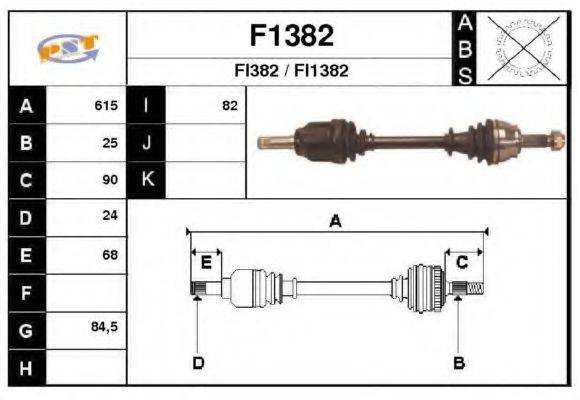 SNRA F1382 Приводной вал