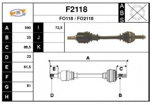 SNRA F2118 Приводной вал