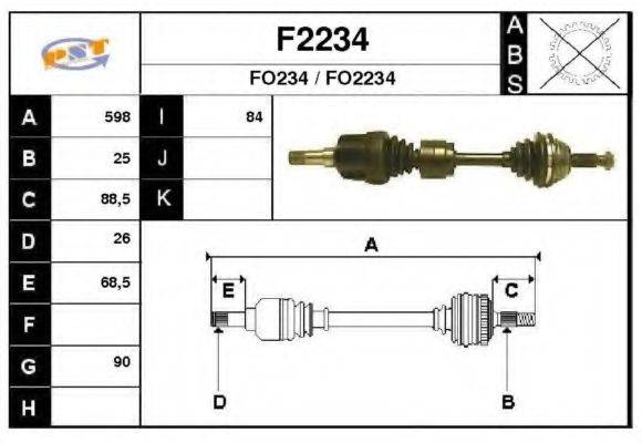 SNRA F2234 Приводной вал