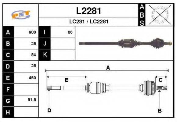 SNRA L2281 Приводной вал