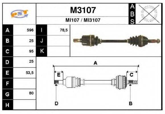 SNRA M3107 Приводной вал