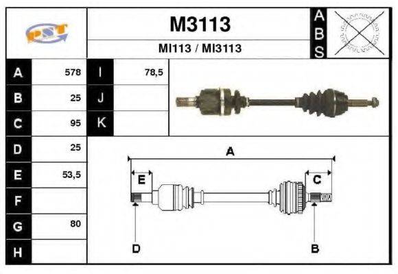 SNRA M3113 Приводной вал