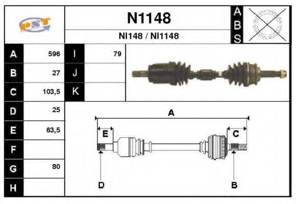 SNRA N1148 Приводной вал