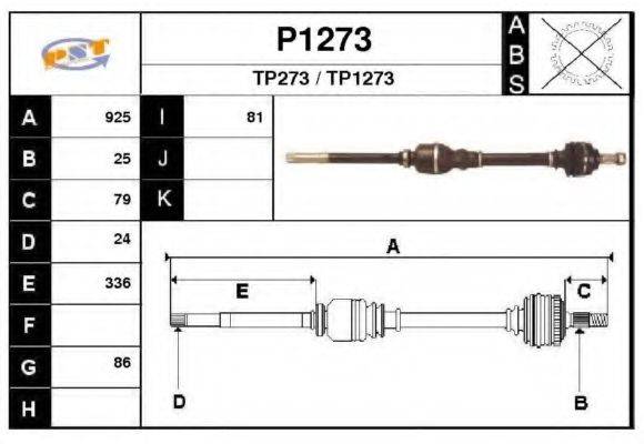 SNRA P1273 Приводной вал