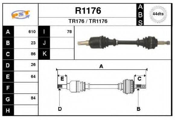 SNRA R1176 Приводной вал