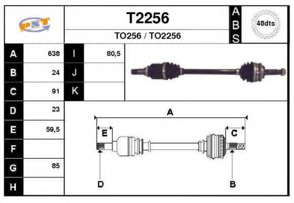 SNRA T2256 Приводной вал