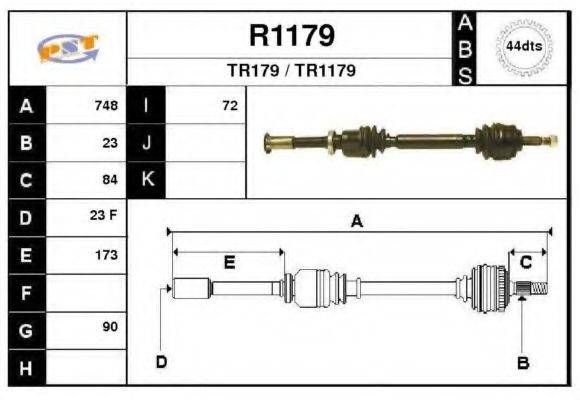 SNRA R1179 Приводной вал