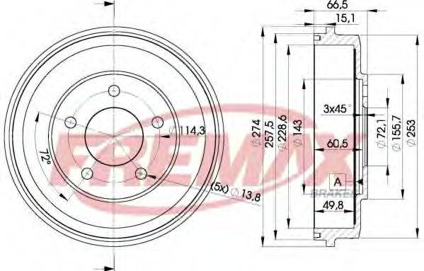 FREMAX BD6544 Тормозной барабан