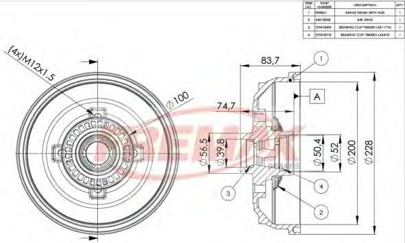 FREMAX BD8051 Тормозной барабан