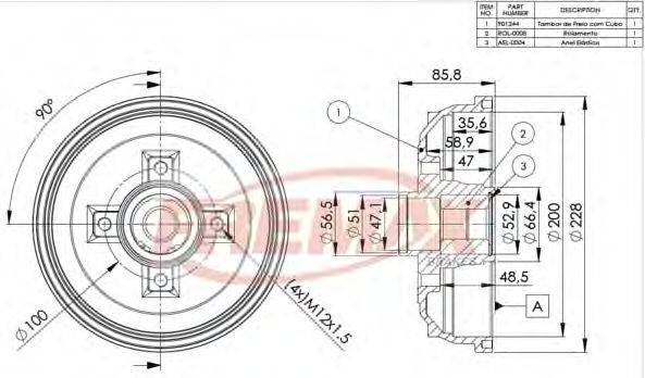 FREMAX BD1244 Тормозной барабан