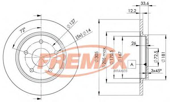 FREMAX BD5173 Тормозной диск