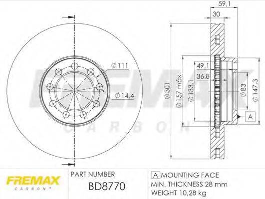 FREMAX BD8770 Тормозной диск