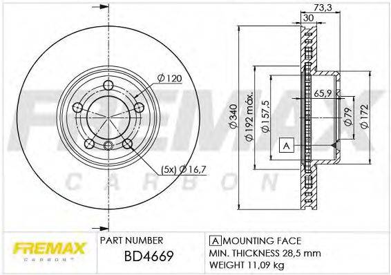 FREMAX BD4669 Тормозной диск