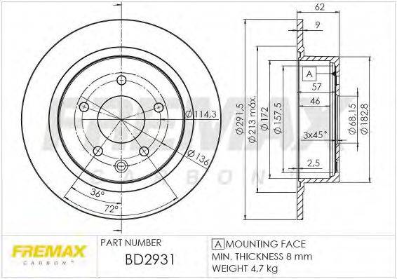 FREMAX BD2931 Тормозной диск