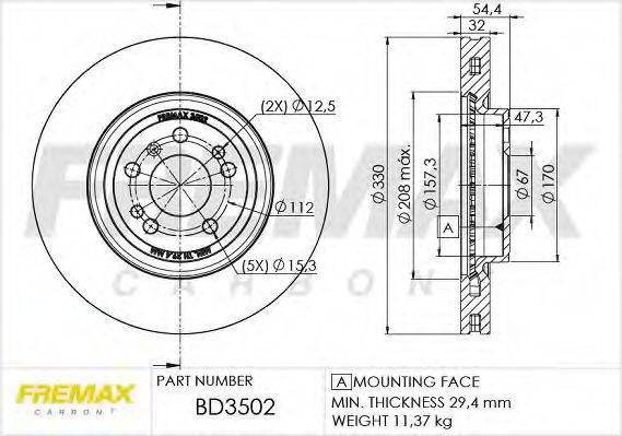 FREMAX BD3502 Тормозной диск