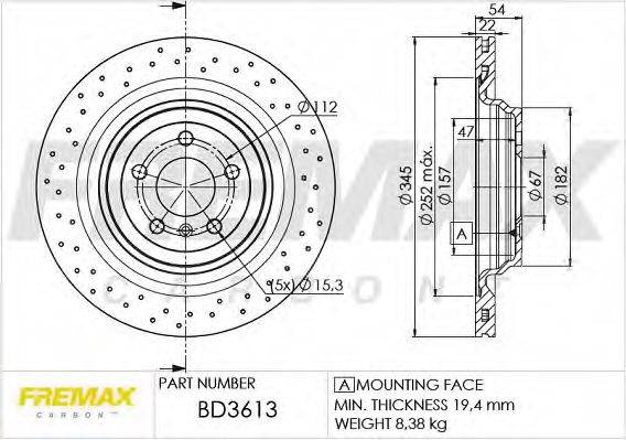 FREMAX BD3613 Тормозной диск